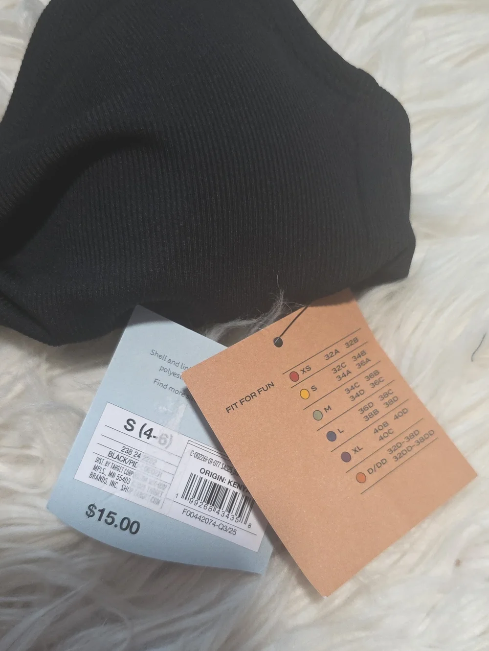 NWT  Shade & Shore Ribbed Tab Bralette Bathing Suit Top- S Or 4/6